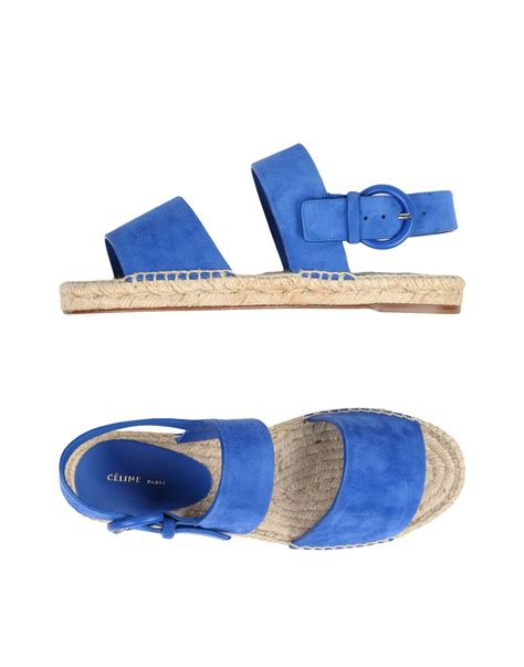 celine blue flat sandals